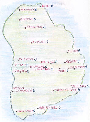 Map of Elloe Deaneries Branch